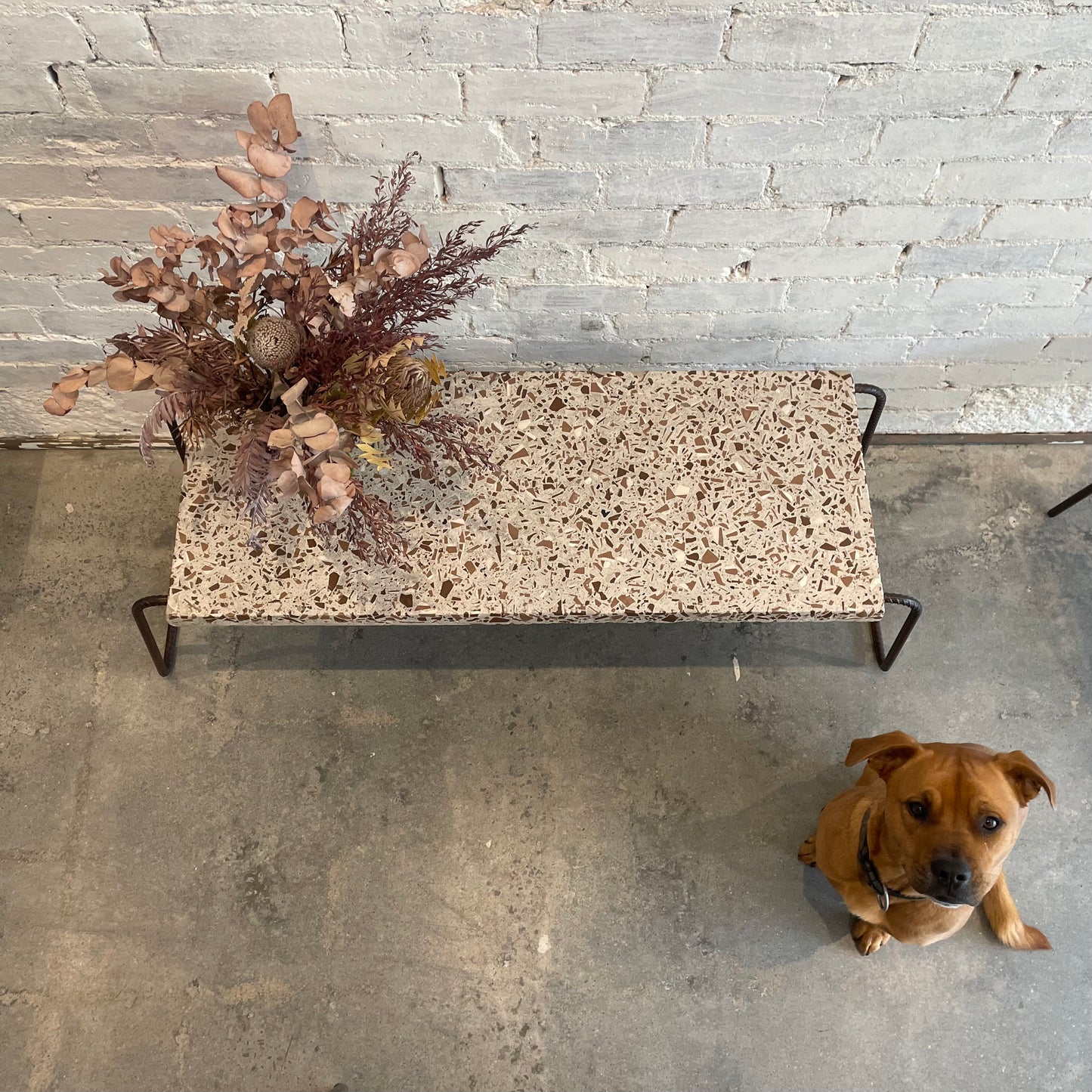 Rustum recycled concrete bench/table